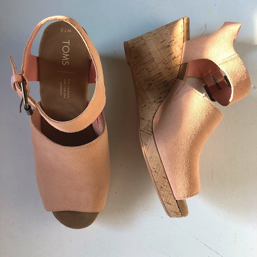 TOMS WEDGES LIGHT PINK/BLUSH | size 7.5